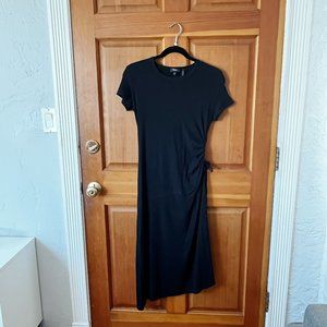 Theory Knit Jersey Side-Ruched Asymmetrical Tie Dress - Size M